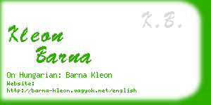 kleon barna business card